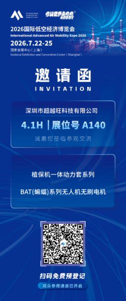 超越旺科技:「将携BAT植保机一体动力系统及FPV电机」等参加2026国际低空经济博览会 2 640
